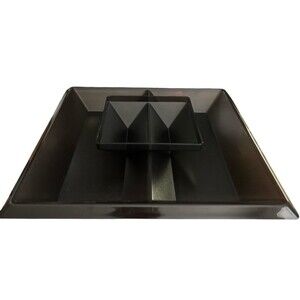 Vintage Black Tupperware ChIp Veggie Fruit Serving Tray Dip Bowl Lid!